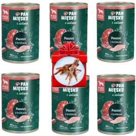 Zdjęcie produktu Pan Mięsko mokra karma z ziołami Pasztet z królikiem dla psa 6x400g