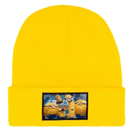 czapka-zimowa-ciepla-zolta-dziecieca-z-motywem-bajka-slodkie-mix-wzorow