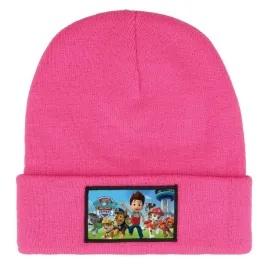 czapka-zimowa-ciepla-rozowa-dziecieca-z-motywem-paw-patrol-mix-wzorow