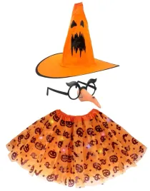 stroj-czarownica-wiedzma-halloween-kapelusz-orange-okulary-nos-tutu-dynia