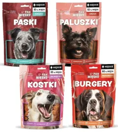 Zdjęcie produktu Przysmak dla psa Pan Mięsko ZESTAW 4x100g