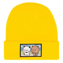czapka-zimowa-ciepla-zolta-dziecieca-z-motywem-cute-bears-mix-wzorow