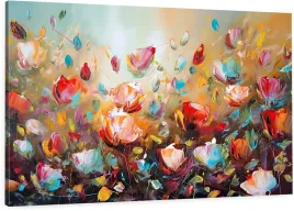 obraz-na-plotnie-nowoczesny-do-salonu-malowane-polne-kwiaty-120x80