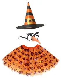 stroj-czarownica-wiedzma-halloween-kapelusz-okulary-nos-tutu-dynia