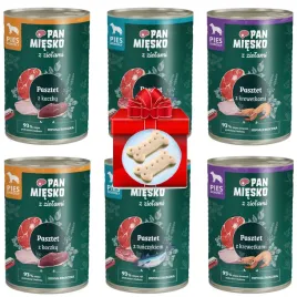 Zdjęcie produktu Pan Mięsko mokra karma dla psa z Ziołami PASZTET MIX SMAKÓW 6x400g