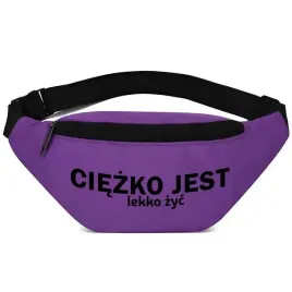 nerka-saszetka-fioletowa-sportowa-ciezko-jest-lekko-zyc-zabawne-wzory