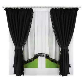 komplet-z-fredzelkami-firana-biala-boho-czarny