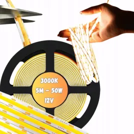 tasma-led-cob-12v-5m-50w-rolki-neon-pasek-linia-ciepla-1100lm-m-10w-m-mocna
