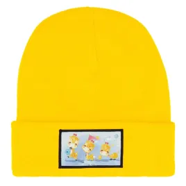 czapka-beanie-zimowa-ciepla-zolta-dla-dzieci-z-motywem-stuart-mix-wzory
