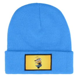czapka-zimowa-ciepla-niebieska-dziecieca-z-motywem-minionki-wiele-wzorow
