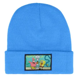 czapka-zimowa-dziecieca-spongebob-skalmar-bajka-prezent-wzory-niebieska
