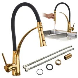 bateria-kuchenna-wyciagana-wylewka-stojaca-czarna-zlota-elastyczna-ruchoma