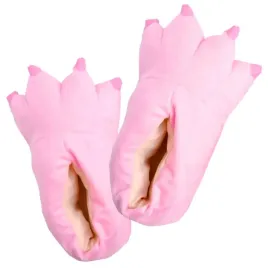pluszowe-cieple-kapcie-pazury-bambosze-ciapy-uniwersalne-lapy-unisex-rozowe