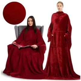 czerwony-koc-z-rekawami-duzy-futrzak-szlafrok-kocobluza-2w1-oversize-koc-tv