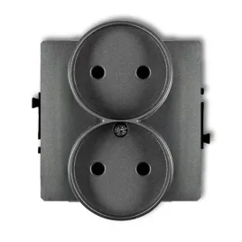 karlik-deco-gniazdo-podwojne-do-ramki-soft-b-u-2x2p-grafit-11dgprso-2p