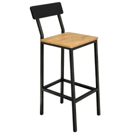 hoker-barowy-do-kuchni-loft-oparcie-dab-mdf-czarna-rama-taboret