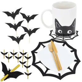 dekoracje-na-halloween-ozdoby-stolu-podkladki-nietoperze-pajeczyny-czarne