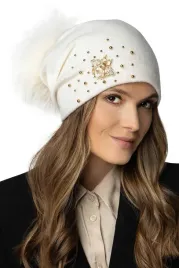 vivisence-7079-ecru-ciepla-recznie-ozdoby-pompon-welna-damska-czapka