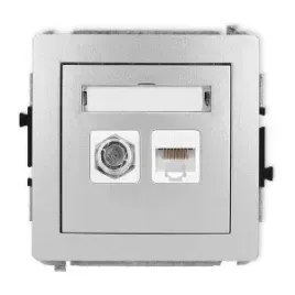 karlik-deco-gniazdo-antenowe-sat-typ-f-komputerowe-rj45-typ-5e-srebrne