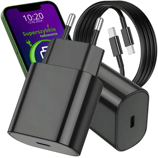 SUPER SZYBKA ŁADOWARKA DO SAMSUNG TELEFONU KOSTKA 25W + KABEL USB-C 1M