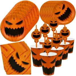duzy-zestaw-talerzyki-kubeczki-serwetki-slomki-halloween-dynia-40szt