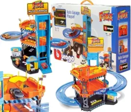 bburago-samochody-auto-street-fire-parking-garaz-trzypoziomowy-2-auta-1-43