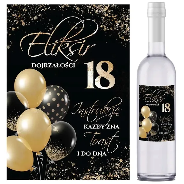 Etykiety Naklejki na wódkę alkohol 18 8szt ET27