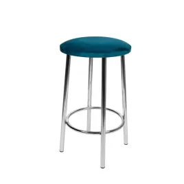 taboret-stolek-krzeslo-metalowe-chromowane-nowoczesny-welurowa-tapicerka