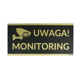 tabliczka-informacyjna-uwaga-monitoring-czarno-zlota-orpvcor-24-4x11-4cm