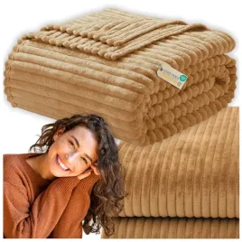 koc-brazowy-wytlaczany-paski-200x220-cm-pled-lozko-fotel-cieply-prezent