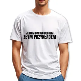 koszulka-meska-jestem-dobrym-zlym-przykladem-biala-zabawne-rozmiar-s