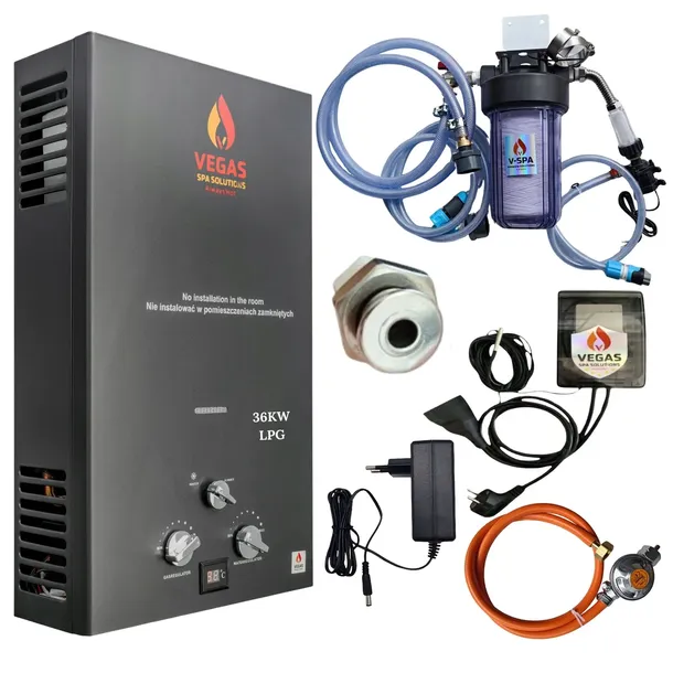 PIEC GAZOWY Podgrzewacz 36 KW Propan Butan do Balii Ogrodowej Wanny SPA