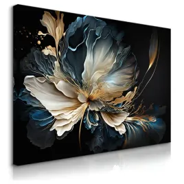 obraz-na-plotnie-do-salonu-kwiaty-styl-glamour-abstrakcja-akwarele-90x60