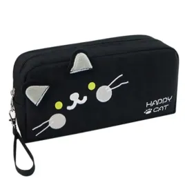duzy-piornik-wielofunkcyjny-dwukomorowy-czarny-happy-cat-pr12