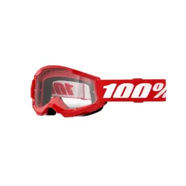gogle-100-procent-strata-2-youth-junior-red-clear-lens-czerwone