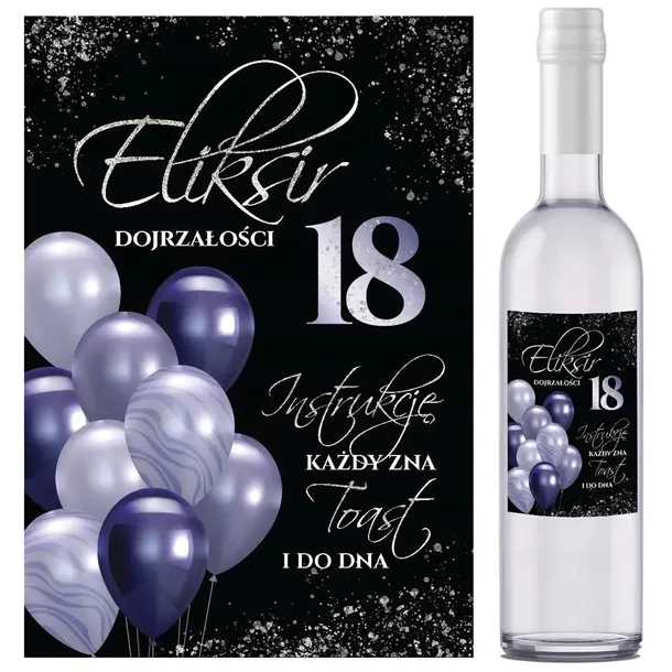 Etykiety Naklejki na wódkę alkohol 18 8szt ET25