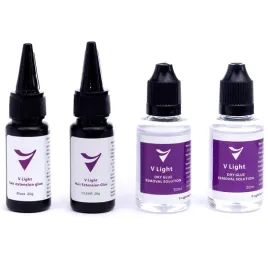v-light-black-clear-2x-removal-grzebyk-przedluzanie-pasm-wlosow-klej-zestaw