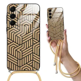 etui-do-samsung-a55-5g-case-crossglam-zloty-sznurek-kratka-pepitka-wzory
