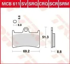 trw-lucas-klocki-hamulcowe-mcb611-kh252-kh380-organiczne-na-przod
