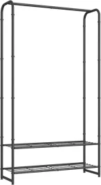 wieszak-na-ubrania-otwarta-szafka-z-polkami-czarny-158x73x29
