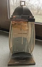 znicz-barylka-ciemne-zloto-szklo-brazowe-refleksy