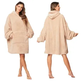 vivisence-5028-bezowy-uniwersalny-rozmiar-bluza-oversize-nocna-szlafrok