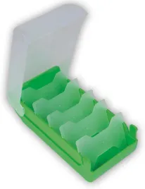 pudelko-na-fiszki-a8-tworzywo-sztuczne-5-przegrodek-zielone-z-pokrywka