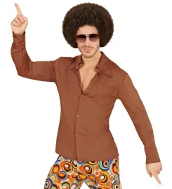 koszula-meska-brazowa-disco-lata-70-te-l-xl
