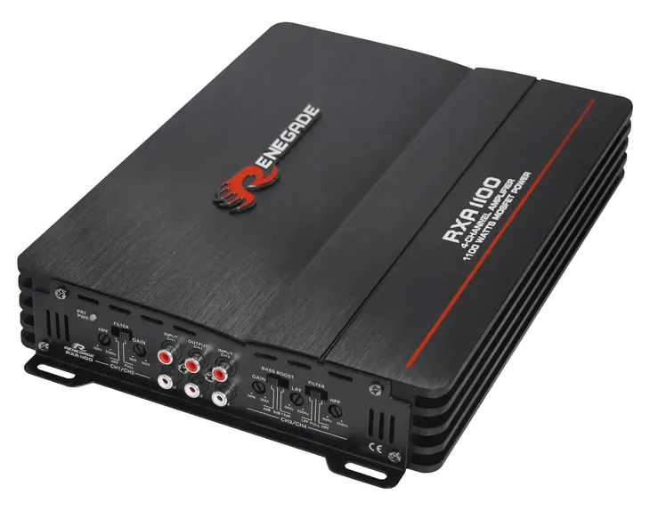 Renegade RXA1100 Mocny tani wzmacniacz samochodowy czterokanałowy 4x75W