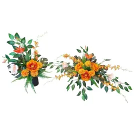 stroik-na-cmentarz-grob-kompozycja-wiazanka-na-pomnik-pomaranczowe-kwiaty