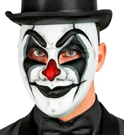 maska-klaun-arleki-halloween-biala-z-makijazem-makijaz-czarne-brwi-usmiech