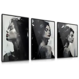 zestaw-3x-plakat-w-ramie-do-sypialni-czarno-biale-kobiece-portrety-60x80