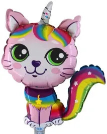 balon-foliowy-rozowy-roz-kotek-kot-jednorozec-35cm