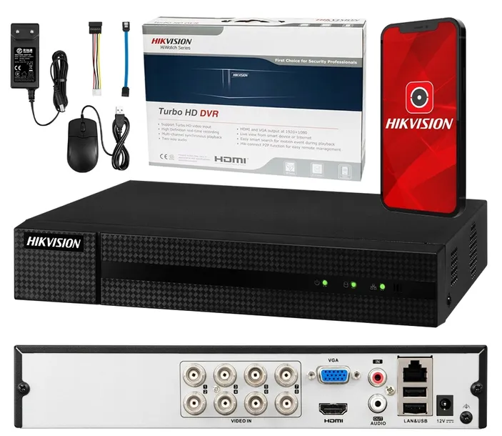 Rejestrator AHD TVI CVI Hikvision 8 kanałów do 2MPx HIKVISION Aplikacja